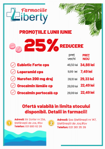 Ofertele lunare ale Farmaciilor Liberty